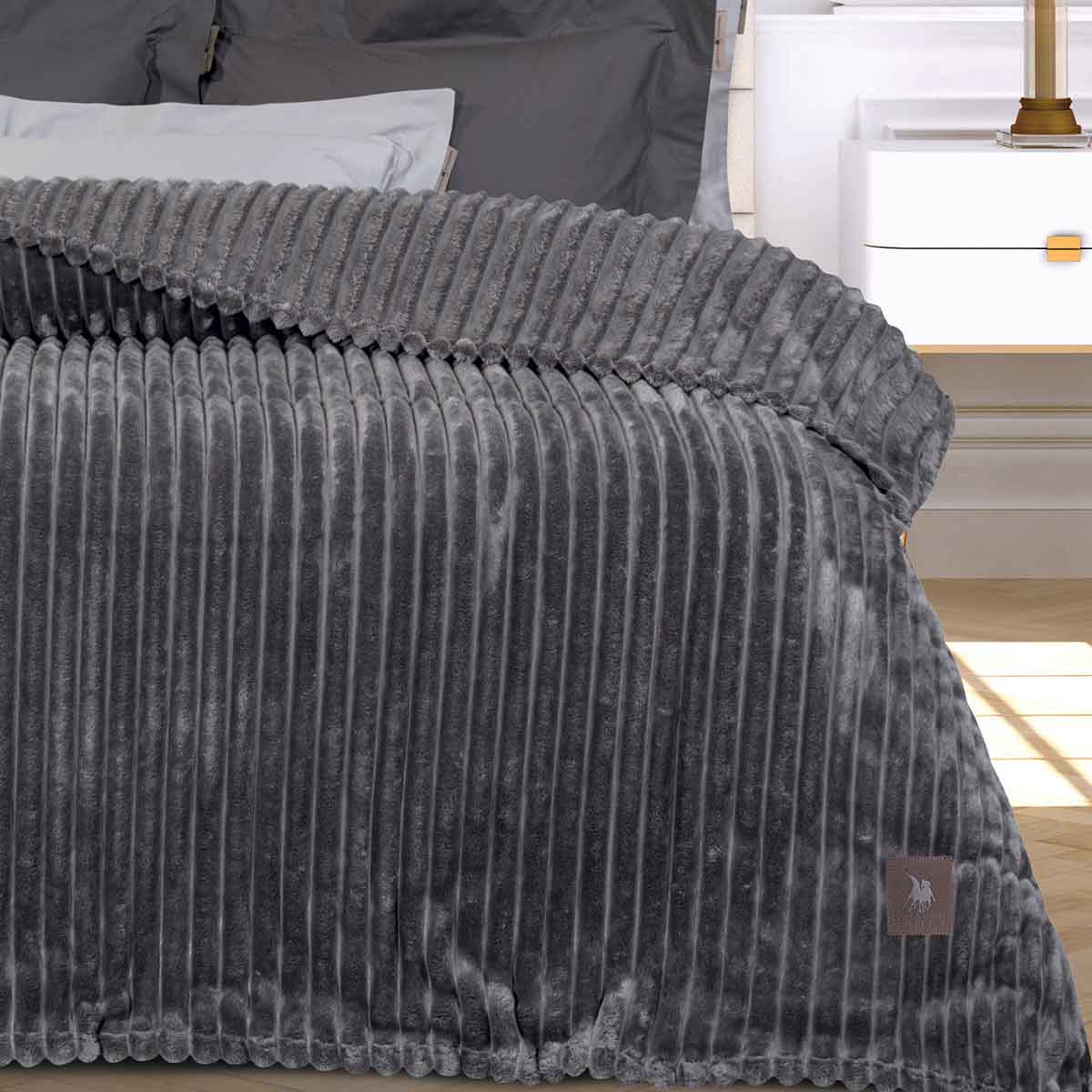 Κουβέρτα Fleece Υπέρδιπλη (220X240) Greenwich Polo Club Essential 3486 Grey Λευκά Είδη Κρεβατοκάμαρας Κουβέρτες Υπέρδιπλες Spitishop