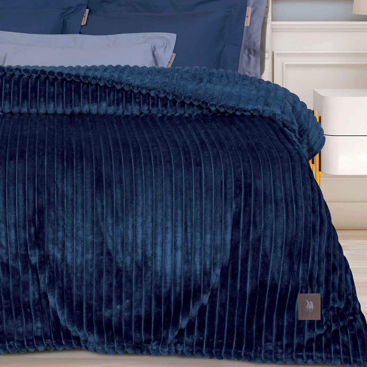 Κουβέρτα Fleece Υπέρδιπλη (220X240) Greenwich Polo Club Essential 3487 Blue Λευκά Είδη Κρεβατοκάμαρας Κουβέρτες Υπέρδιπλες Spitishop