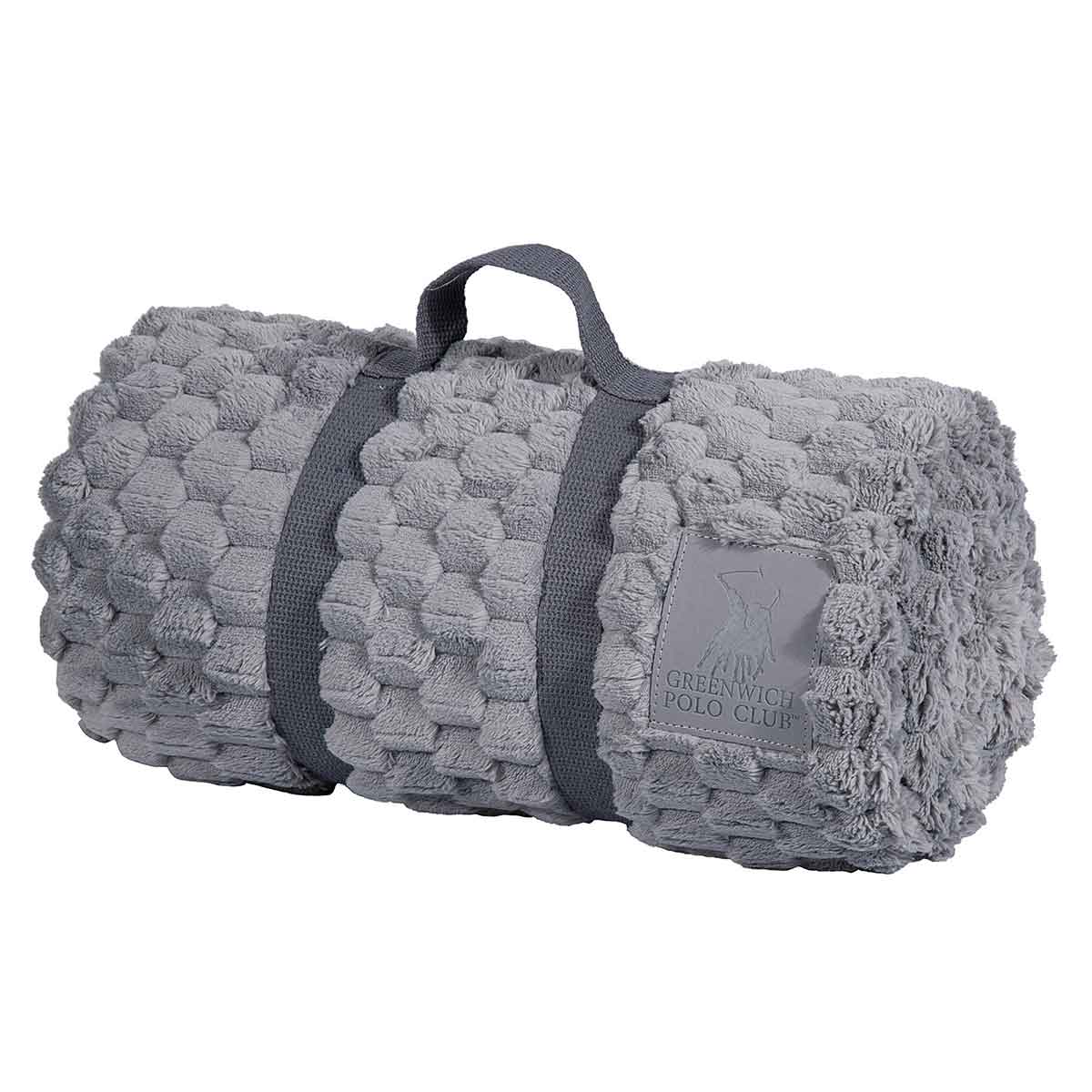 Κουβέρτα Καναπέ Fleece (130X170) Greenwich Polo Club Essential 3476 Grey Λευκά Είδη Σαλονιού Κουβέρτες Spitishop