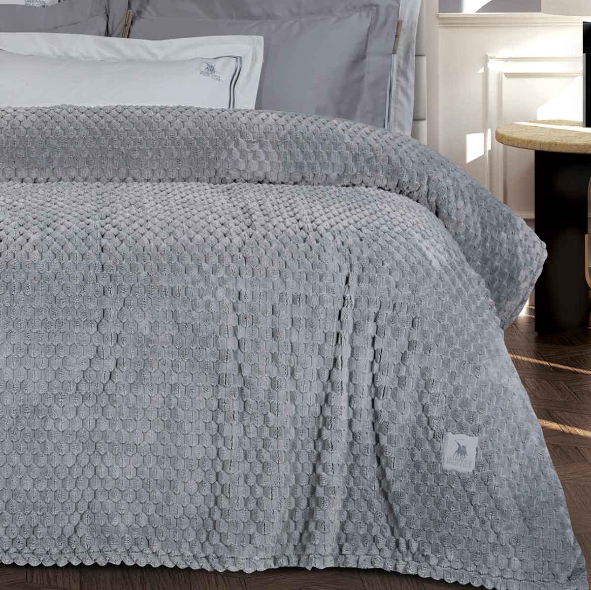 Κουβέρτα Fleece Υπέρδιπλη (220X240) Greenwich Polo Club Essential 3476 Grey Λευκά Είδη Κρεβατοκάμαρας Κουβέρτες Υπέρδιπλες Spitishop