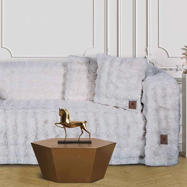 Ριχτάρι Καναπέ Διθέσιου Γούνινο (180x250) Greenwich Polo Club Premium 3937 Grey