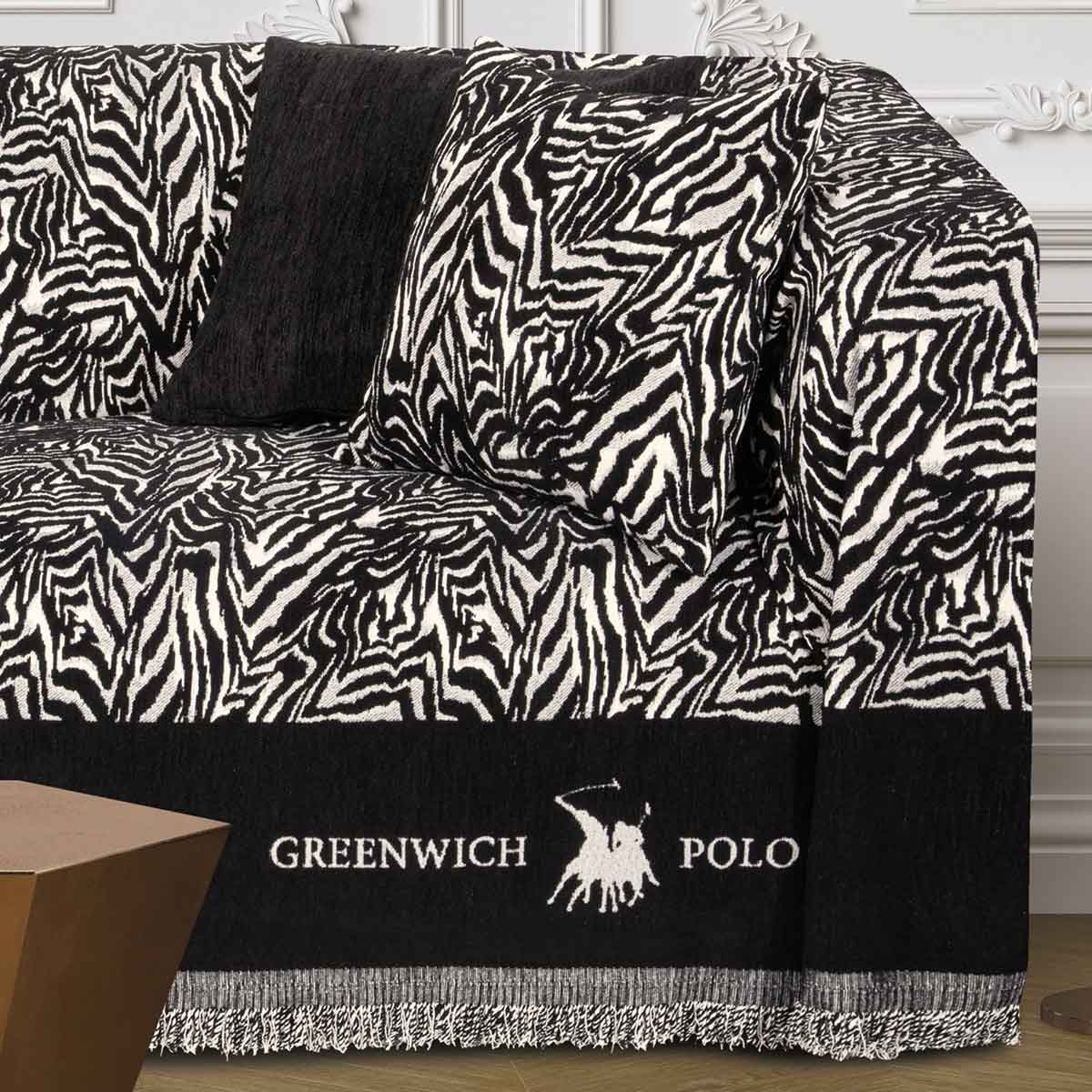 Ριχτάρι Καναπέ Τριθέσιου (180X300) Greenwich Polo Club Essential 3935 Λευκά Είδη Σαλονιού Ριχτάρια Χειμερινά Spitishop