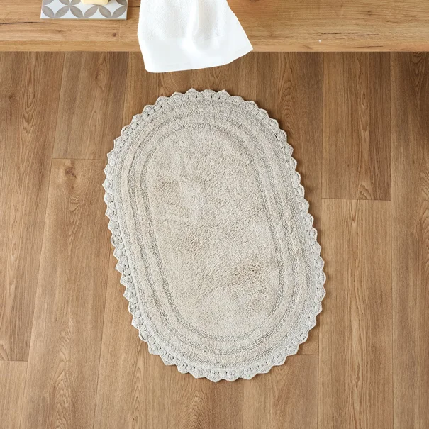 Πατάκι Μπάνιου Οβάλ (70x110) Kentia Loft Mack 26 Ecru