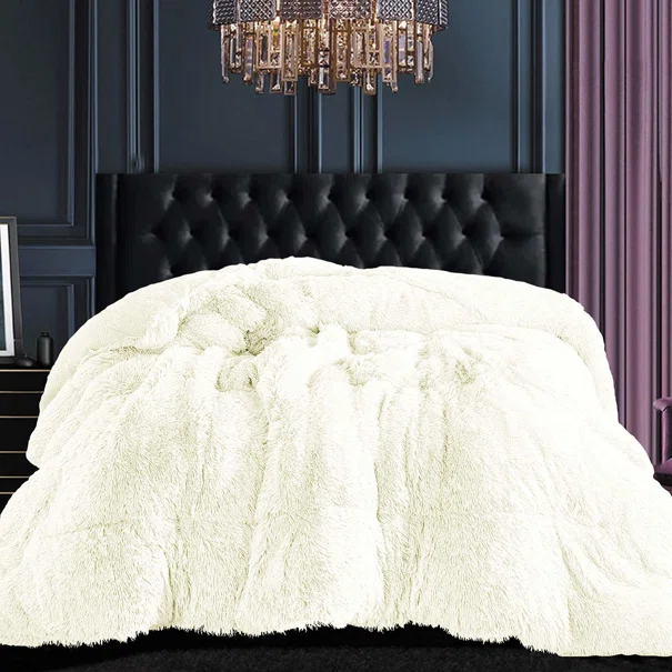 Γούνινο Κουβερτοπάπλωμα Υπέρδιπλο (220x240) Silk Fashion Malliaro Ivory