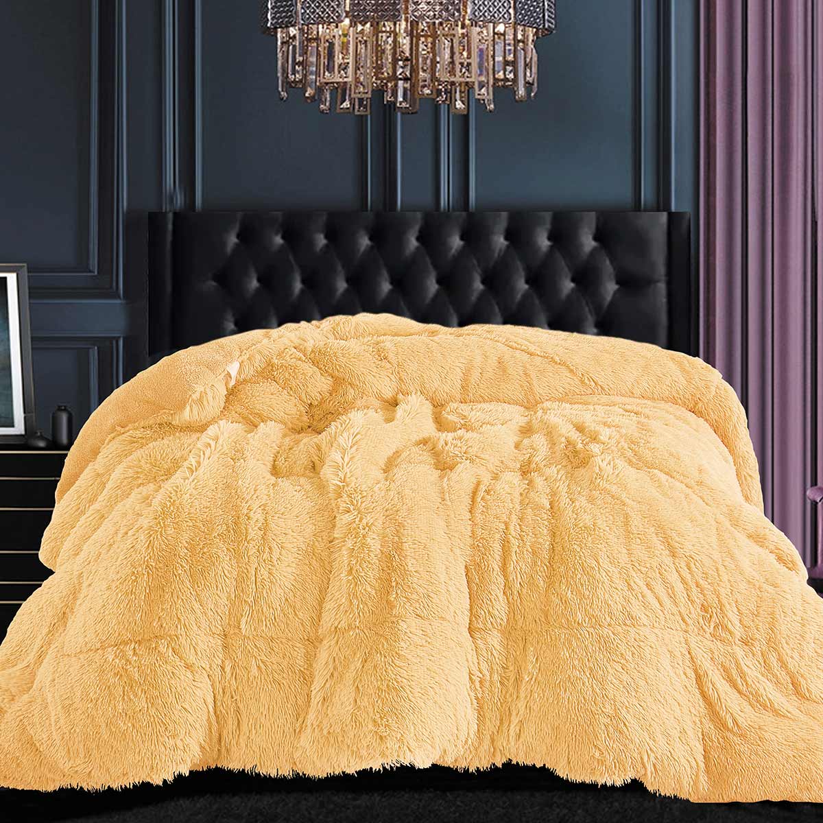 Γούνινο Κουβερτοπάπλωμα Υπέρδιπλο (220x240) Silk Fashion Malliaro Gold