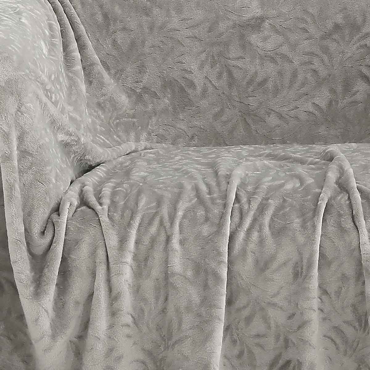 Ριχτάρι Καναπέ Τριθέσιου Fleece (170X300) Melinen Aria Silver Λευκά Είδη Σαλονιού Ριχτάρια Χειμερινά Spitishop