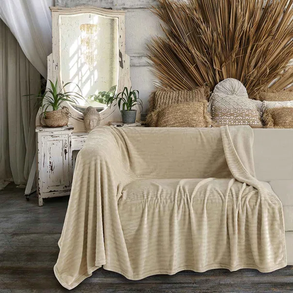 Ριχτάρι Καναπέ Διθέσιου Fleece (170x250) Melinen Enzo Beige