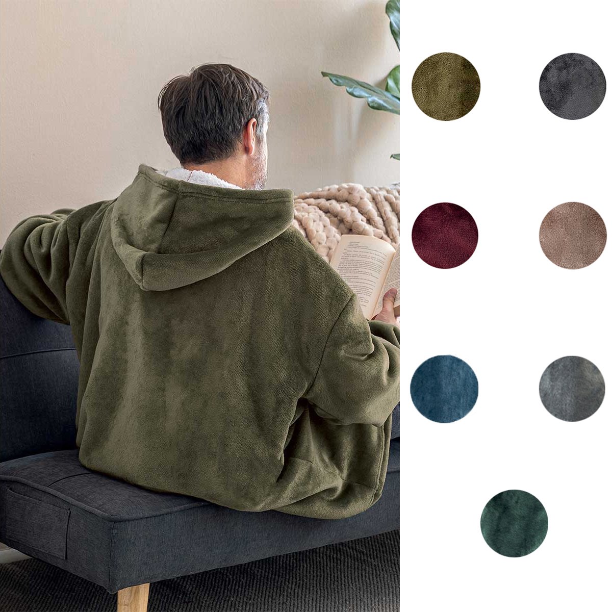 Fleece Φούτερ Με Sherpa (90x100) Palamaiki Huhu/2 Khaki