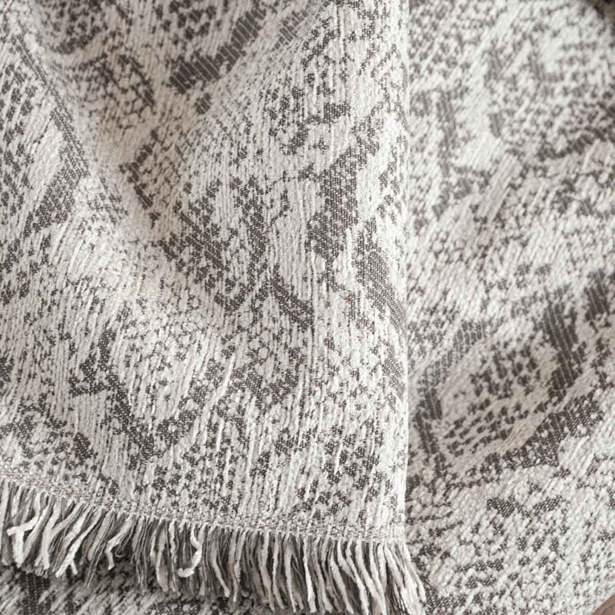Ριχτάρι Πολυθρόνας (160X180) Rythmos Snake Beige Λευκά Είδη Σαλονιού Ριχτάρια Καναπέ Χειμερινά Spitishop