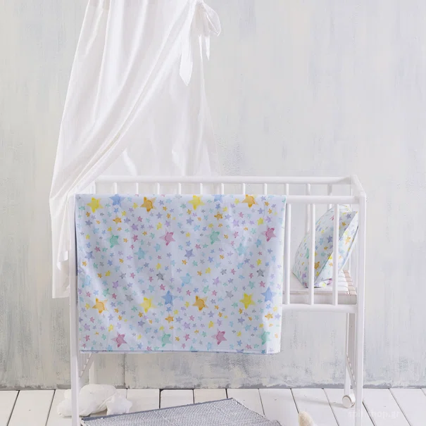 Σεντόνι Λίκνου Επίπεδο (80x110) Rythmos Baby Glow Blue