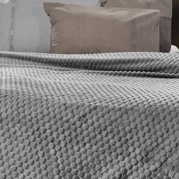 Κουβέρτα Fleece Υπέρδιπλη (220x240) + Διακοσμητική Μαξιλαροθήκη (Σετ) Guy Laroche Smoothie Anthracite