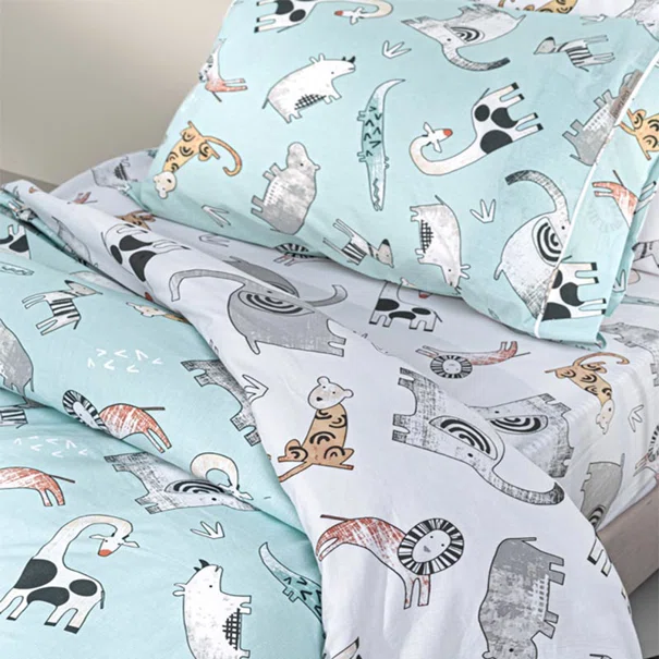 Παπλωματοθήκη Μονή (Σετ 165x225) 2 Όψεων Guy Laroche Zootopia Aqua Grey