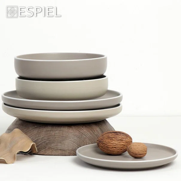 Πιάτο Φαγητού Βαθύ (Φ20.3) Espiel Mood Grey ATA123K6