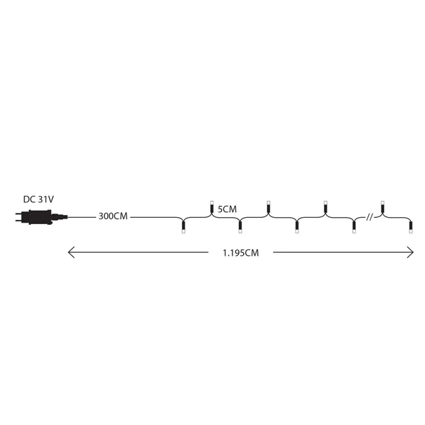 Χριστουγεννιάτικα Λαμπάκια 180 Led Σε Σειρά 11.9μ Πολύχρωμα Με 8 Προγράμματα Eurolamp 600-13229