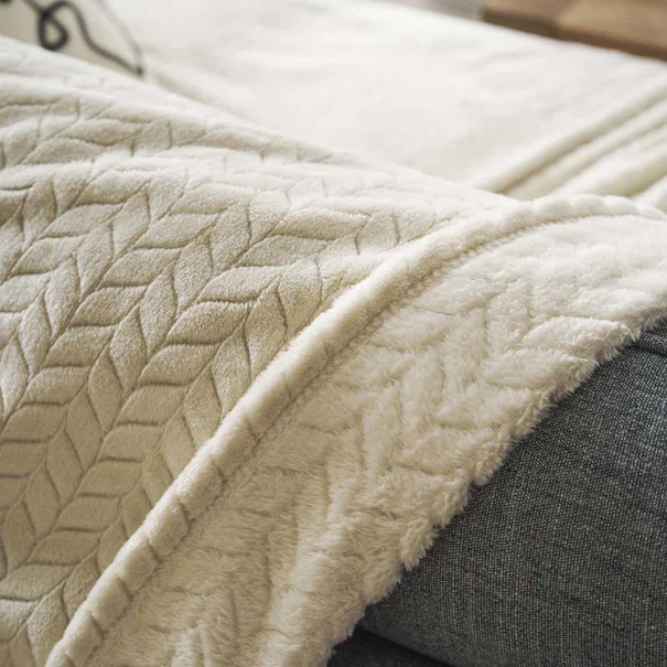 Ριχτάρι Πολυθρόνας Fleece (190x190) Gofis Home Julien Cotton Beige 114/05