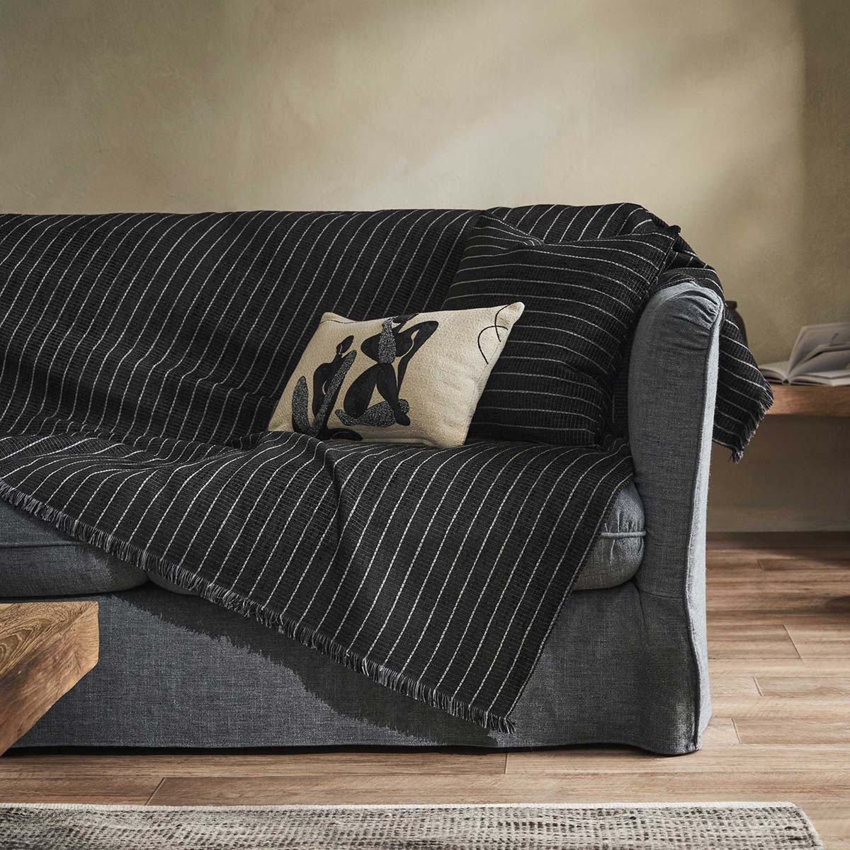 Ριχτάρι Καναπέ Τετραθέσιου (180x350) Gofis Home Thyra Black Board 273/14