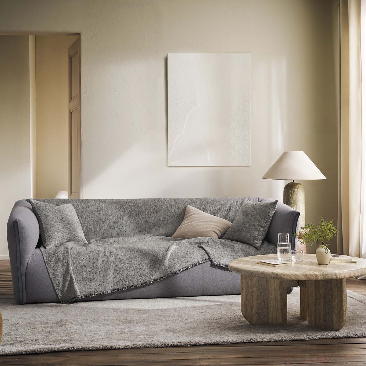 Ριχτάρι Καναπέ Διθέσιου (180x250) Gofis Home Yrsa Cloud Grey 141/15
