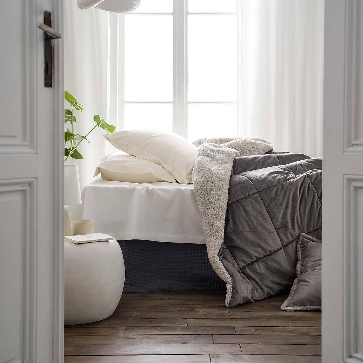 Κουβερτοπάπλωμα Μονό (170X220) Gofis Home Teddy Mystic Grey 407 48 Λευκά Είδη Κρεβατοκάμαρας Παπλώματα Κουβερτοπαπλώματα Μονά Spitishop