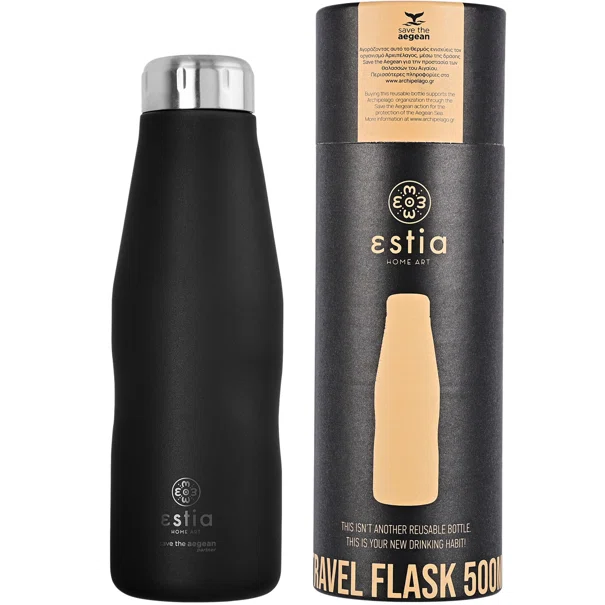 Μπουκάλι Θερμός 500ml Estia Save The Aegean Midnight Black 01-7799