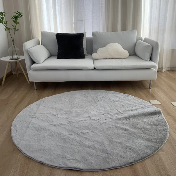 Στρογγυλό Χαλί Γούνινο (Φ160) Anna Riska Felicity Silver Grey