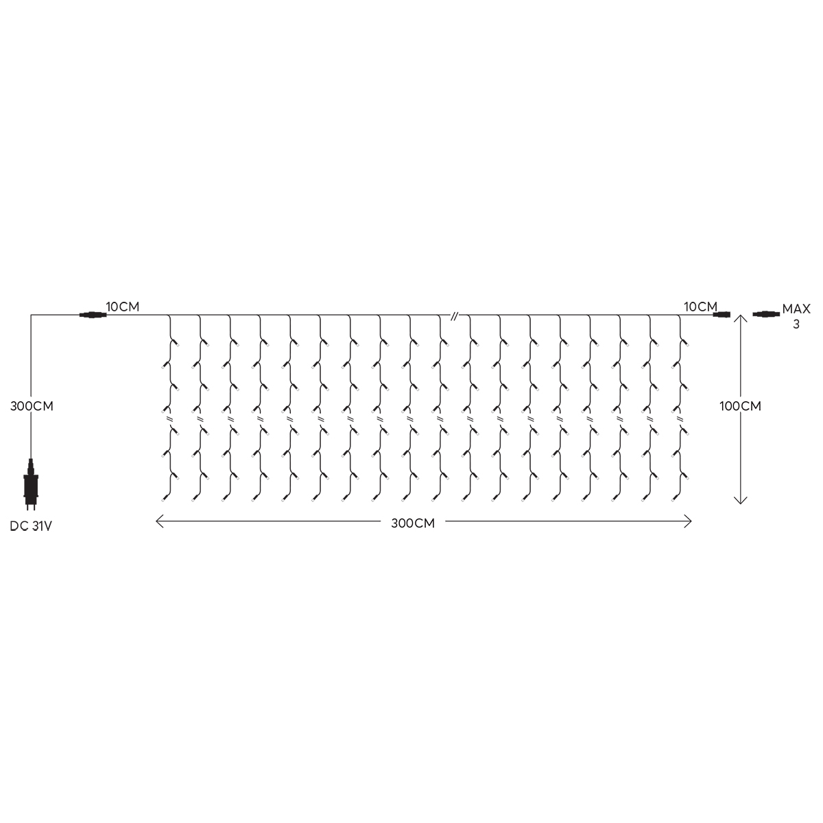 Χριστουγεννιάτικα Λαμπάκια 150 Led Βροχή 6Μ Θερμό Λευκό με 8 Προγράμματα Επεκτεινόμενο Eurolamp 600-17061 Φωτιστικά Εξωτερικού Χώρου - Κήπου Spitishop