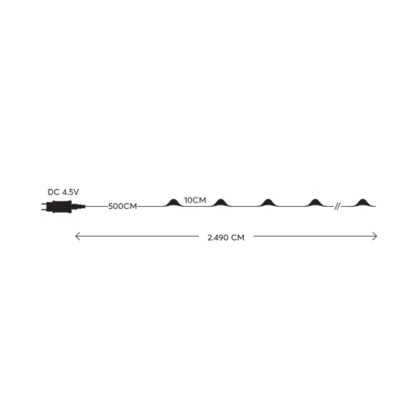 Διακοσμητική Γιρλάντα Με 200 Mini LED Φωτάκια Eurolamp 600-07381