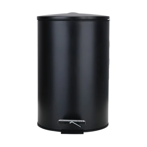 Κάδος Απορριμμάτων Μπάνιου (Φ25x38) Homely 12lt Classic Black Matt 02-7904