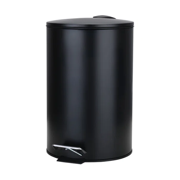 Κάδος Απορριμμάτων Μπάνιου (Φ25x38) Homely 12lt Classic Black Matt 02-7904