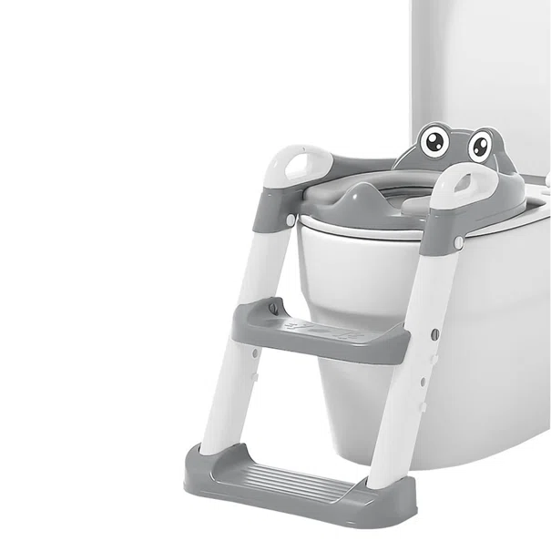 Παιδικό Κάθισμα Τουαλέτας Με Σκαλάκι Bebe Stars Frog Grey 56-186