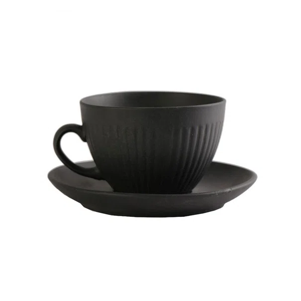 Φλυτζάνι Καφέ 290ml + Πιατάκι Espiel Gobi Black OW2044K6