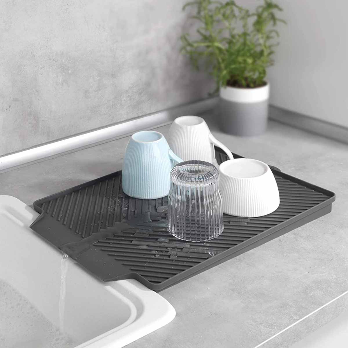 Επιφάνεια Στεγνώματος Πιάτων (40x30) Wenko Linea Grey 54703100