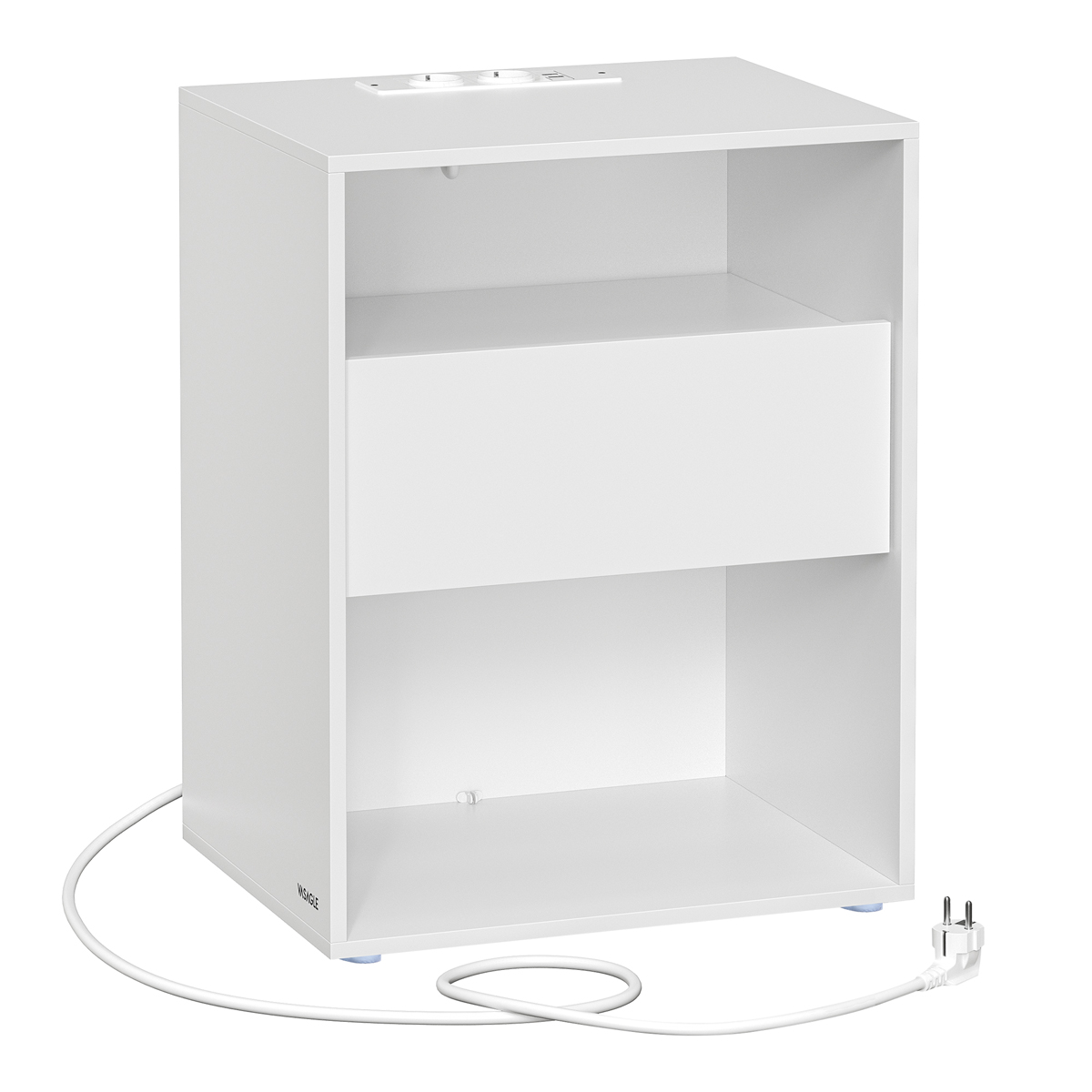 Κομοδίνο Με Ενσωματωμένες Πρίζες & USB (35x45x58.3) Vasagle LET777W04