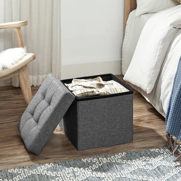 Σκαμπό Με Αποθηκευτικό Χώρο (38x38x38) Songmics LSF27Z