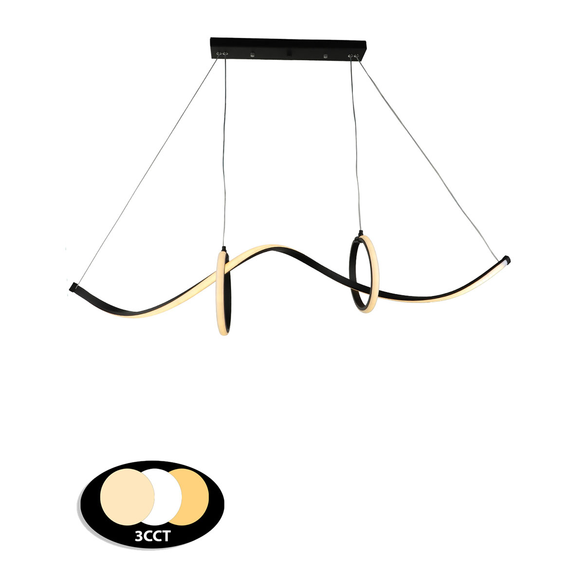 Φωτιστικό Οροφής Led 3 Cct Heronia Zeus 01-0408 Black Φωτιστικά Κρεμαστά Spitishop