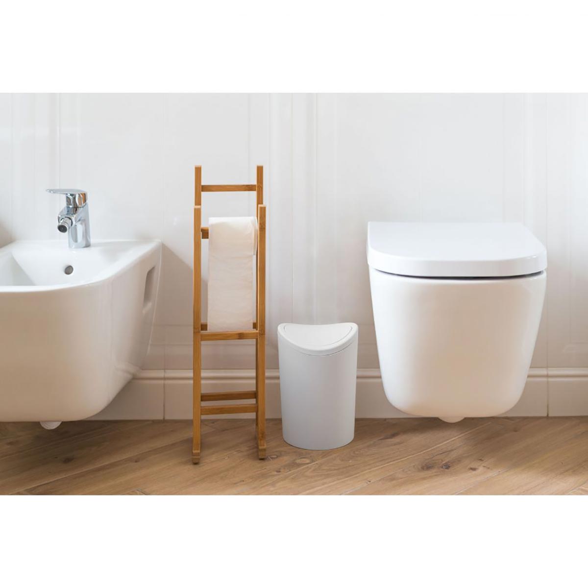 Καλάθι Απορριμμάτων (Φ17 2X27 5) Tatay 6Lt 06725 001 Swing White Μπάνιο Αξεσουάρ Μπάνιου Κάδοι Spitishop