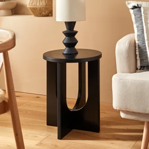 Βοηθητικό Τραπεζάκι (Φ40x50.5) A-S Bloom Black 206046B