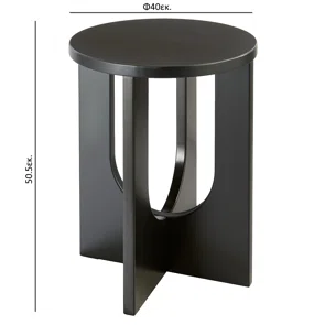 Βοηθητικό Τραπεζάκι (Φ40x50.5) A-S Bloom Black 206046B