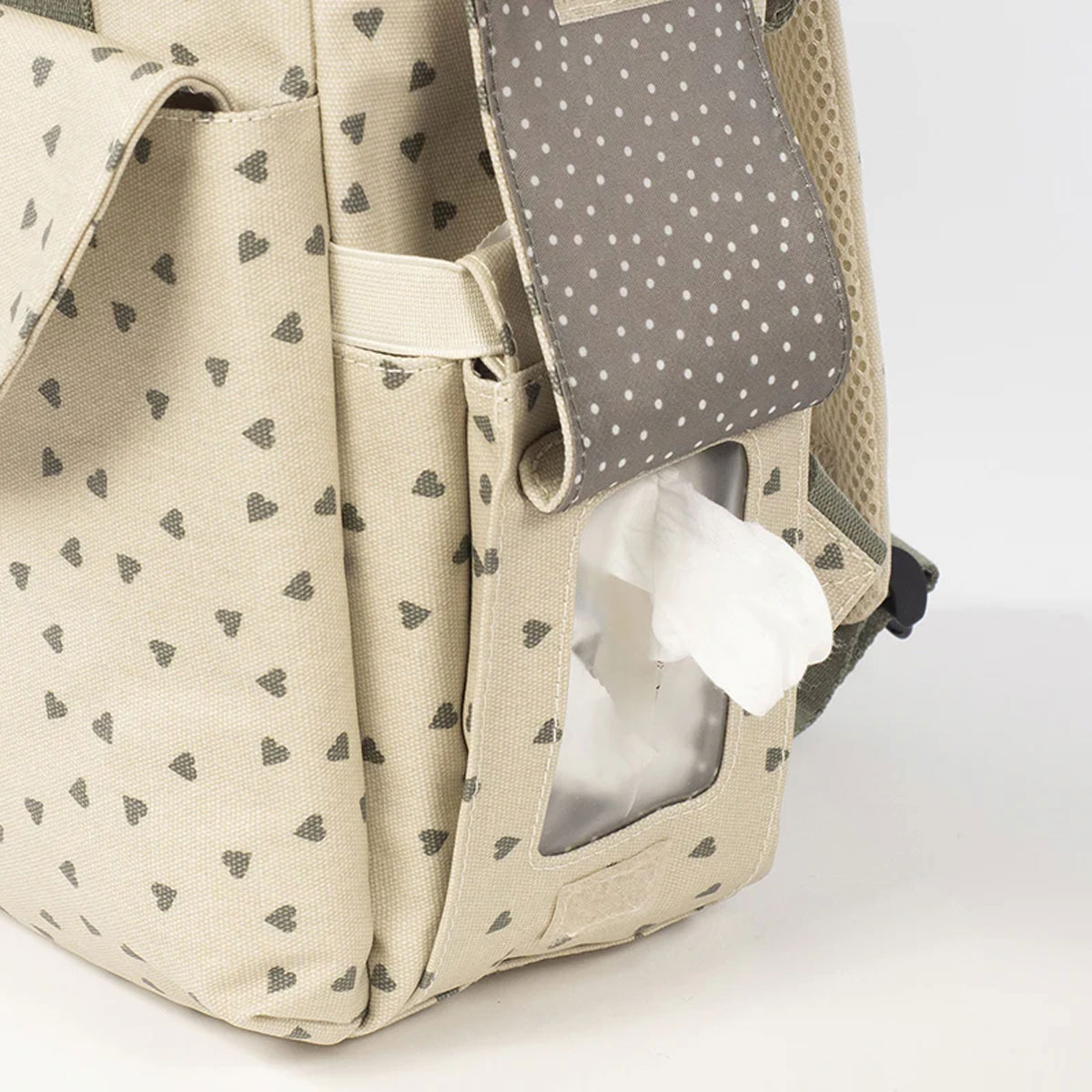 Τσάντα Αλλαξιέρα (37X13X28) Walking Mum Poppy Olive Hearts Βρεφικά Τσάντες Αλλαξιέρες - Νεσεσέρ Spitishop