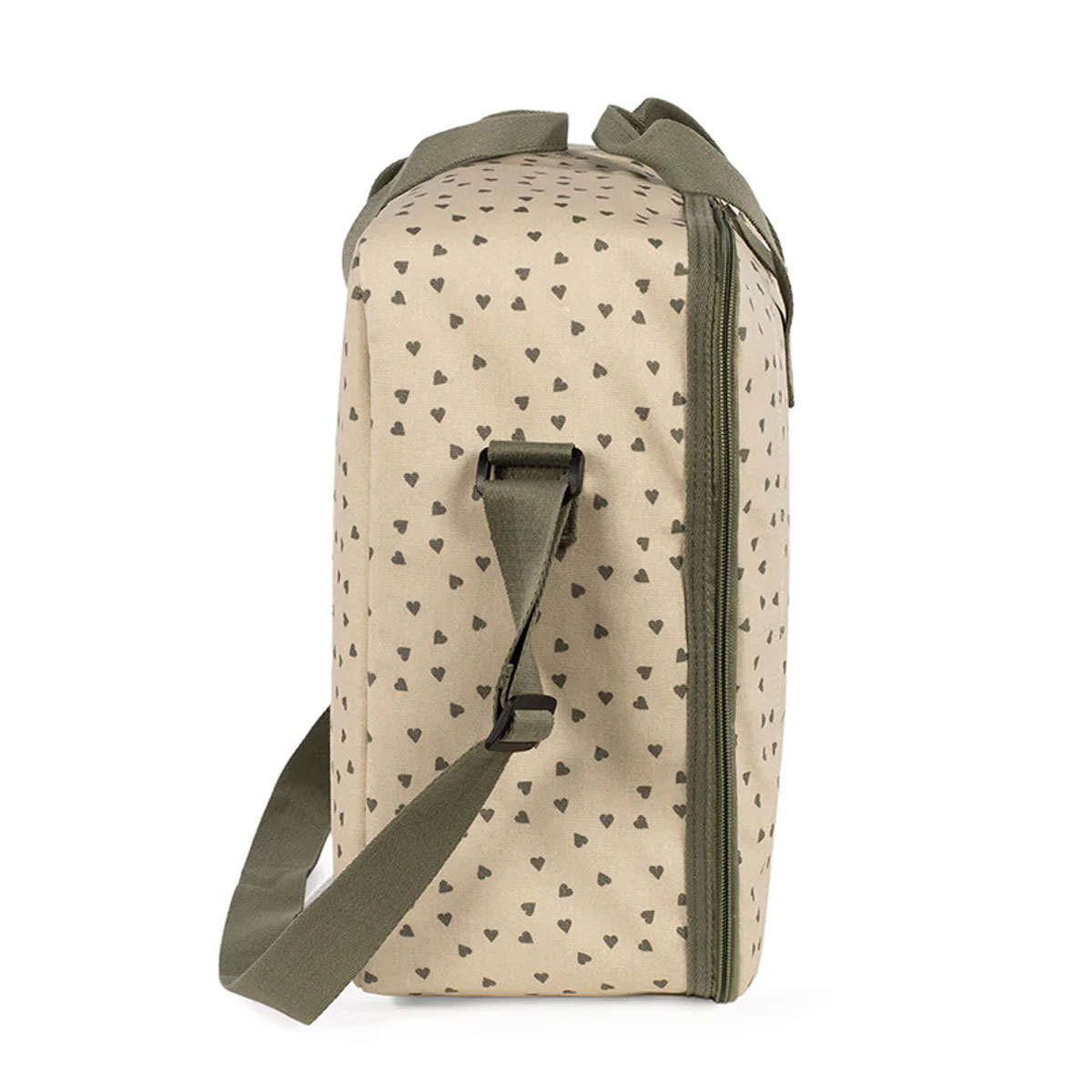 Τσάντα Μαιευτηρίου (49X17X39) Walking Mum Poppy Olive Hearts Βρεφικά Τσάντες Αλλαξιέρες - Νεσεσέρ Spitishop