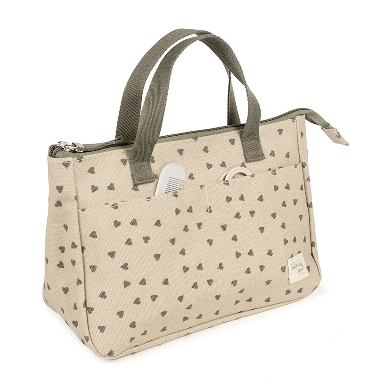 Νεσεσέρ (27X11X19) Walking Mum Poppy Olive Hearts Βρεφικά Τσάντες Αλλαξιέρες - Spitishop