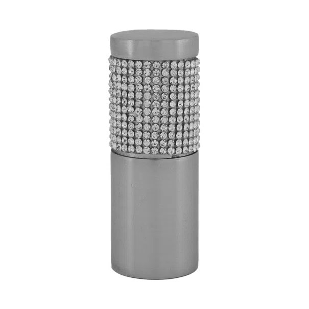 Διακοσμητικά Άκρα Κουρτινόξυλου (Σετ 2τμχ) Grace Gems Chrome Brushed 619095