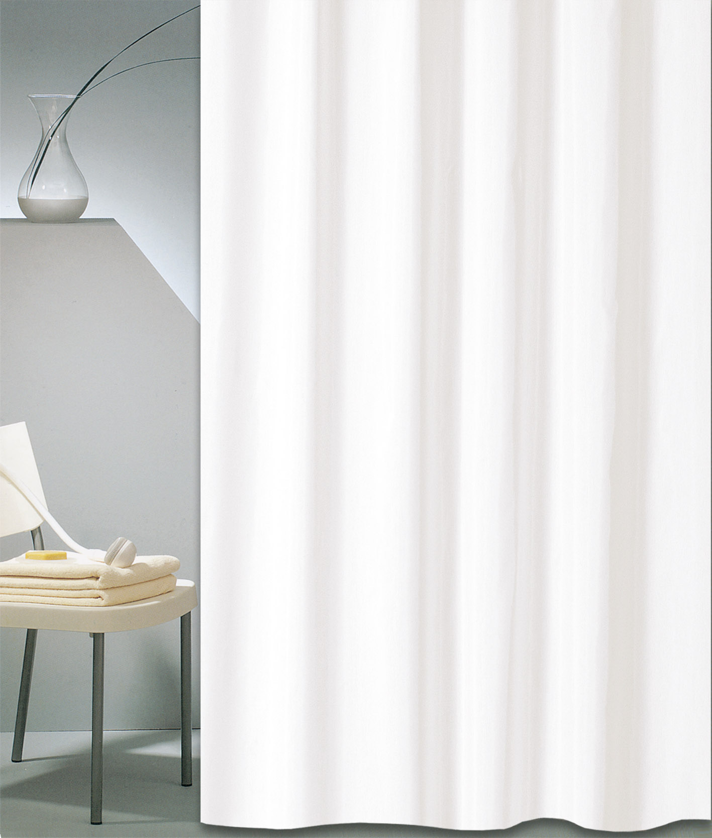 Κουρτίνα Μπάνιου (180x220) Με Κρίκους San Lorentzo Solid White