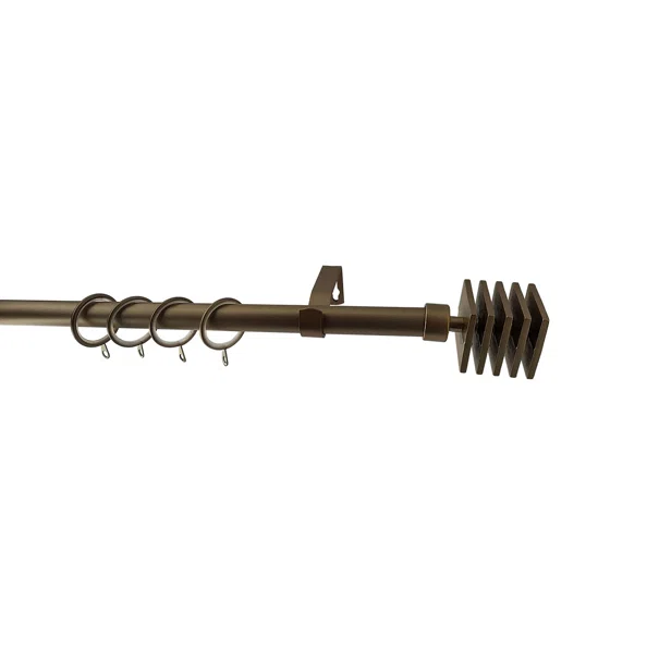 Κουρτινόξυλο Φ19mm Μονό Επεκτεινόμενο 120-210cm Με Άκρα Grace Gold Mat 999174