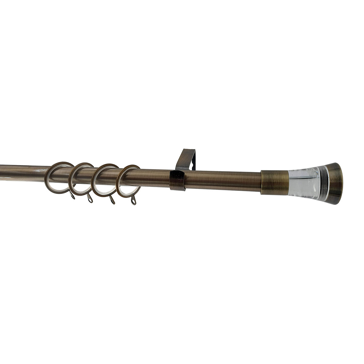 Κουρτινόξυλο Φ19mm Μονό Επεκτεινόμενο 120-210cm Με Άκρα Grace Bronze 999124