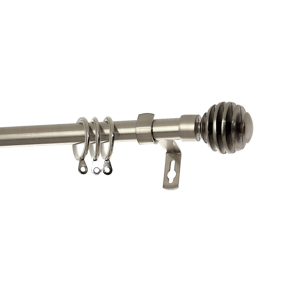 Κουρτινόξυλο Φ19mm Μονό Επεκτεινόμενο 120-210cm Με Άκρα Grace Chrome Brushed 599211