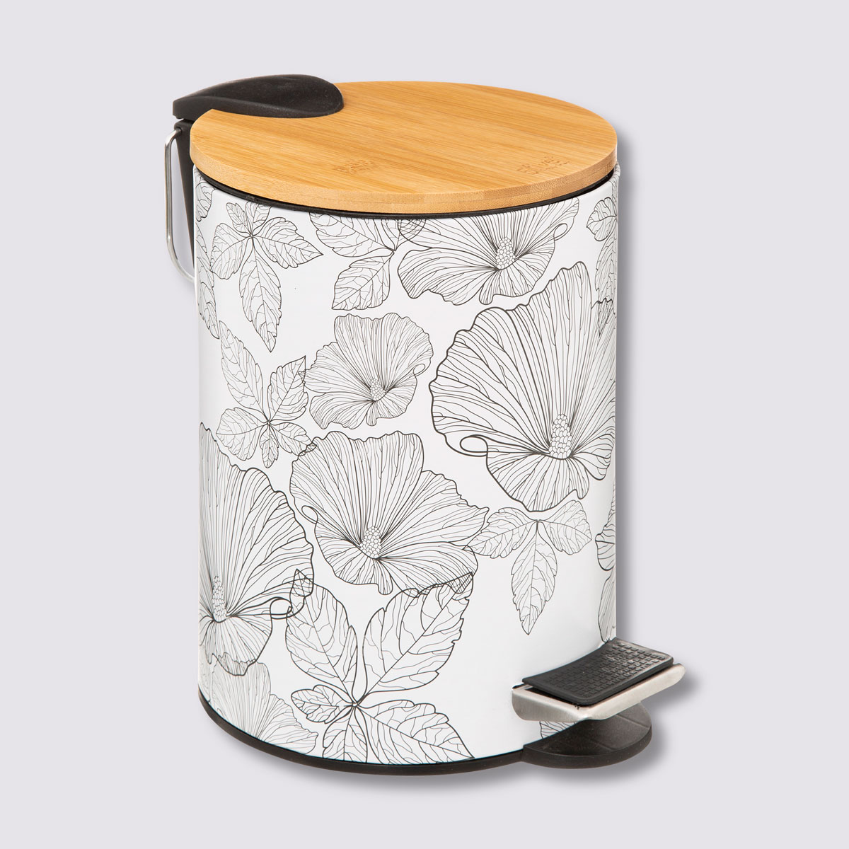 Κάδος Απορριμμάτων Μπάνιου (Φ17x23) F-V 3lt Black Flora 174692A