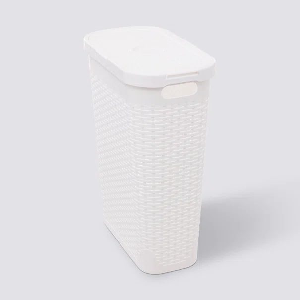 Καλάθι Απλύτων 40Lit (26.5x46.4x60.5) F-V Rattan Slim White 202409M