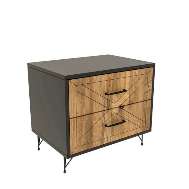 Κομοδίνο Με 2 Συρτάρια (50x40x55) A-G Felicita 854KLN3301 Anthracite Oak
