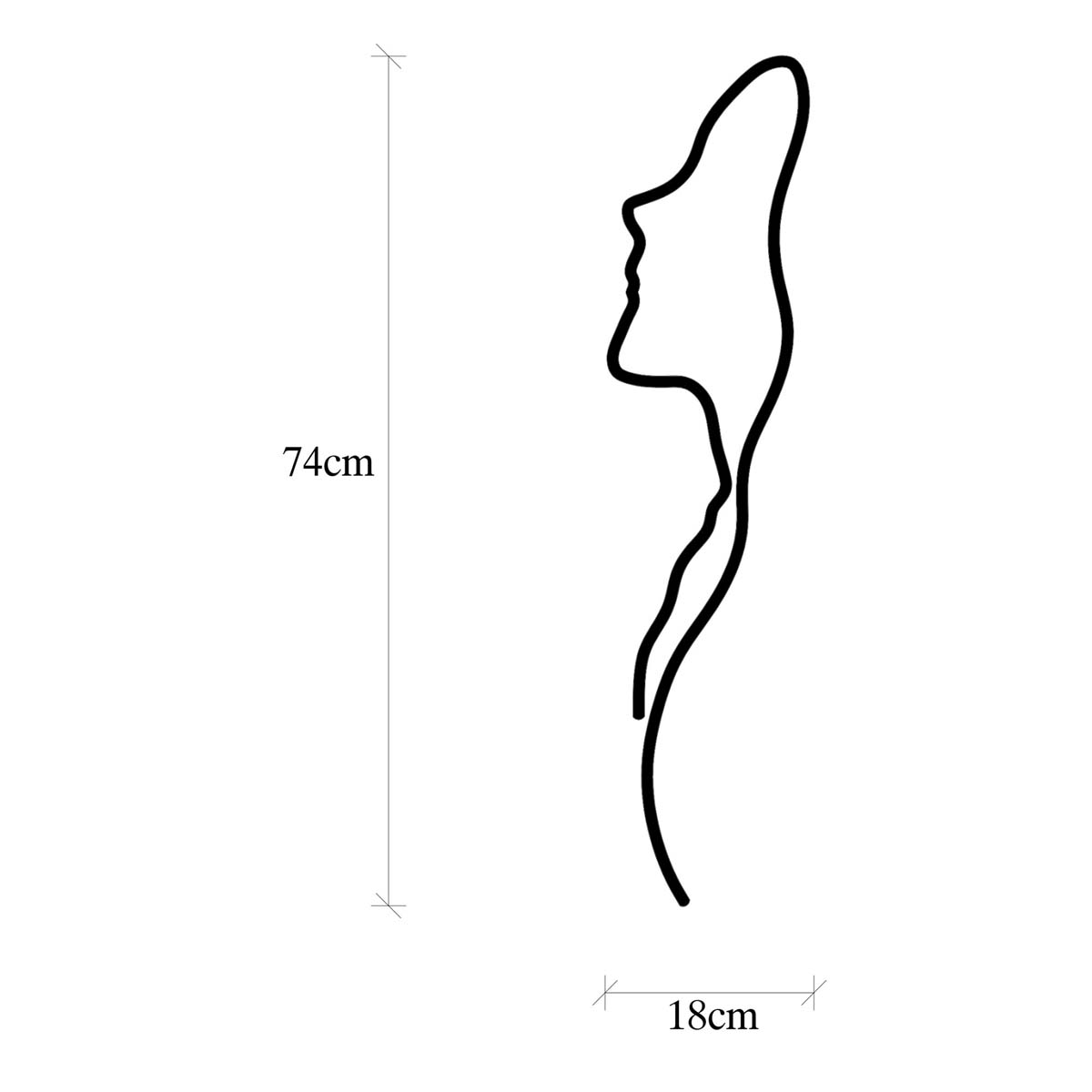 Διακοσμητικό Τοίχου (18X74) A-G Woman Face Profile 891Tnl1988 Διακόσμηση Διακοσμητικά Μεταλλικά Spitishop