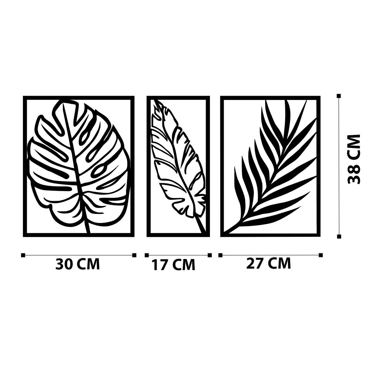 Διακοσμητικά Τοίχου (Σετ 3Τμχ) A-G Leaf 279Enz1133 Διακόσμηση Μεταλλικά Spitishop